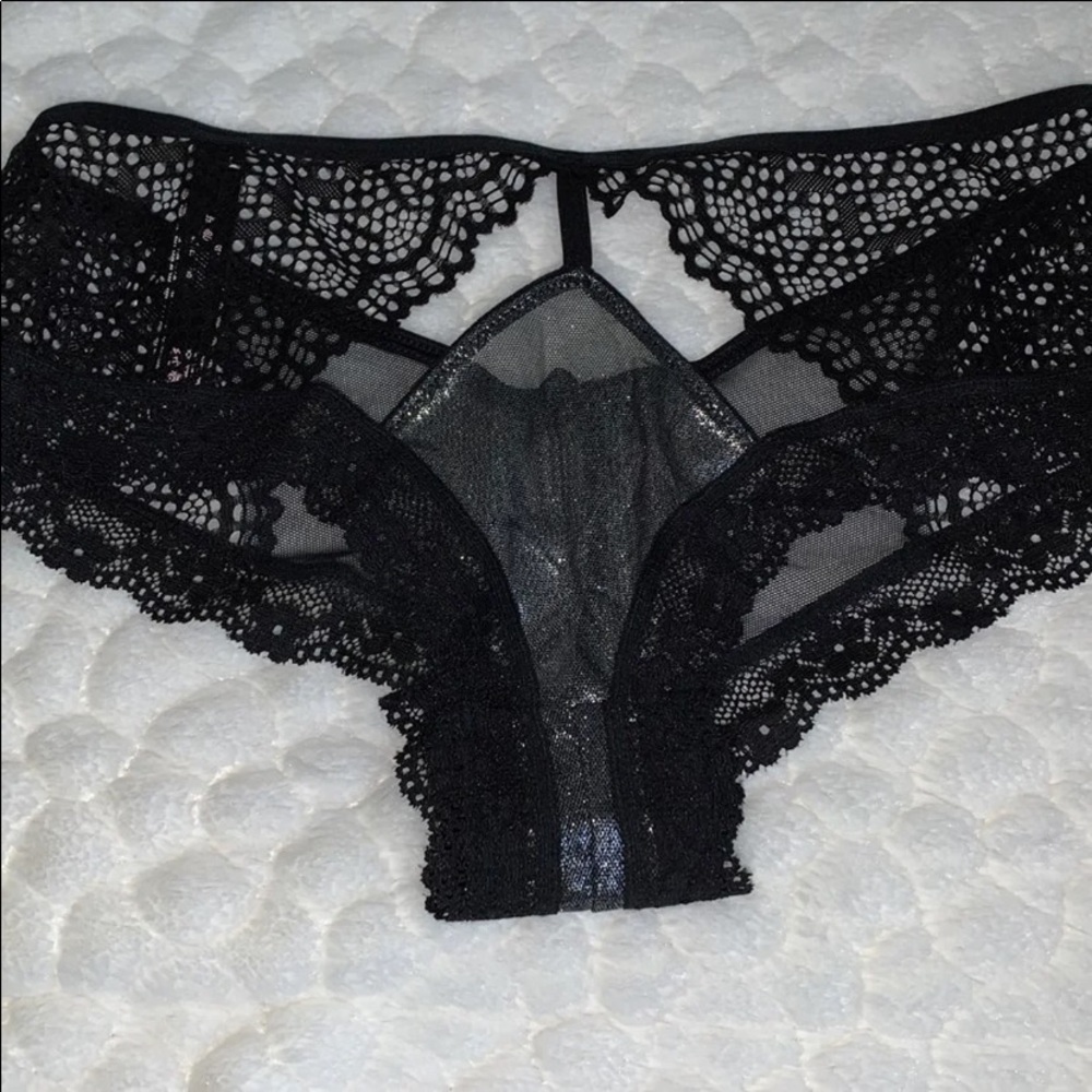Victoria’s Secret Mesh Foil Cut Out Thong Panties